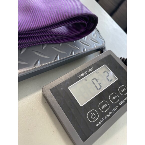 Express Silk Striped Necktie One Size Purple Black Career Formal Business Casual - Picture 6 of 6